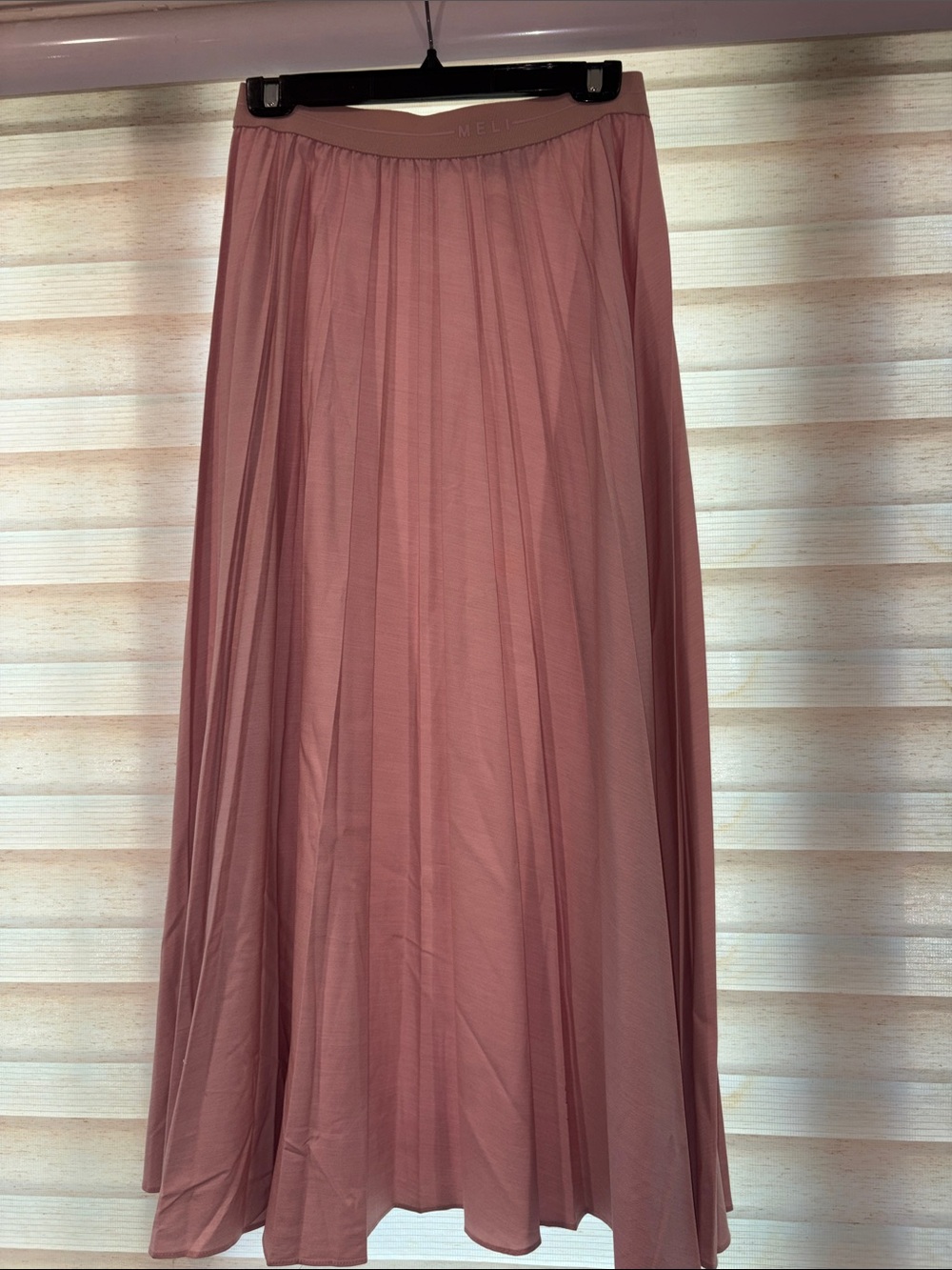 Pleated Maxi Skirt in Dusty Rose